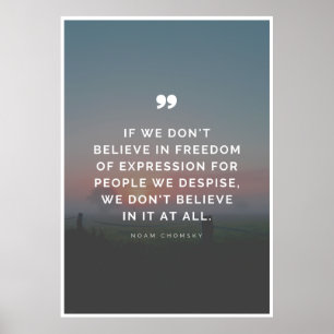 Yttrandefrihet citerat av Noam Chomsky Poster