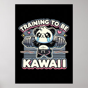 Ytträning av Gym Panda för att vara Kawaii Cute An Poster