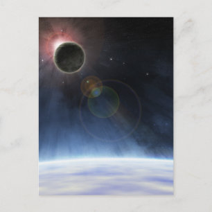 Yttre atmosfären på planeten jorden vykort