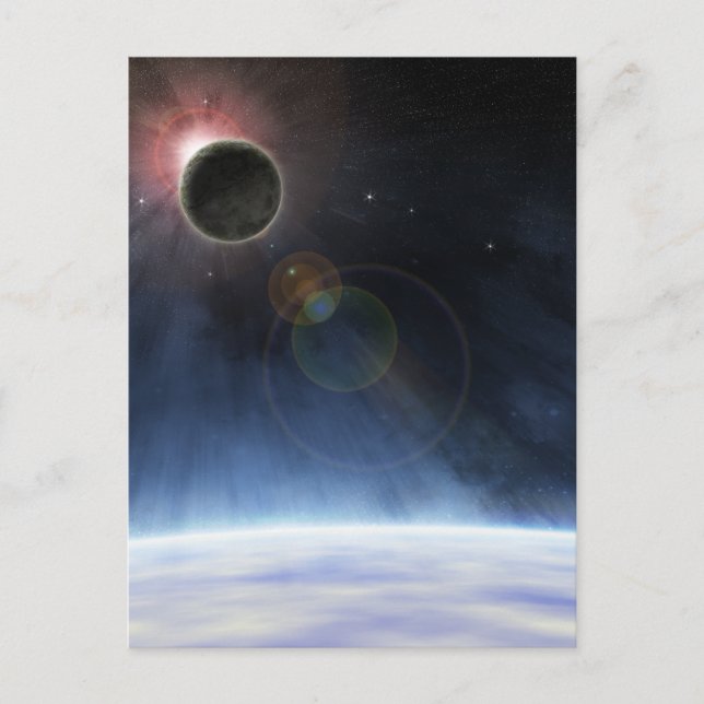 Yttre atmosfären på planeten jorden vykort (Framsida)