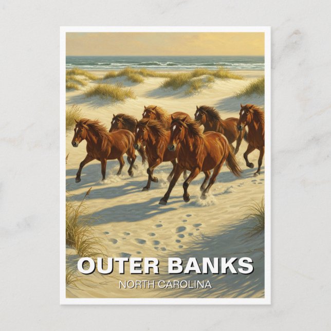 Yttre banker North Carolina Resa Vykort (Framsida)