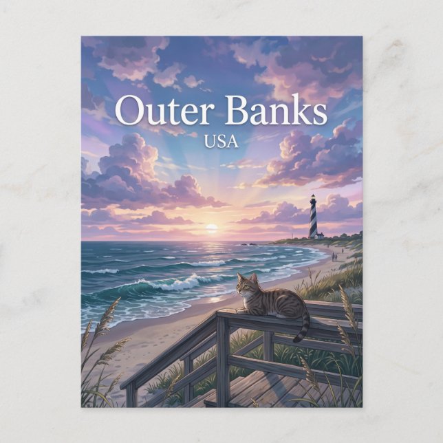 Yttre banker North Carolina Vykort (Framsida)