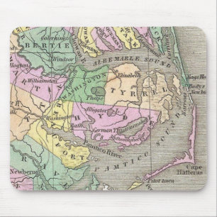 Yttre Banker och Östra North Carolina Karta (1827) Musmatta