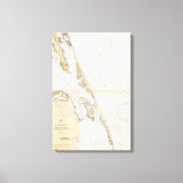 Yttre Bankerna av North Carolina Nautical Chart Canvastryck