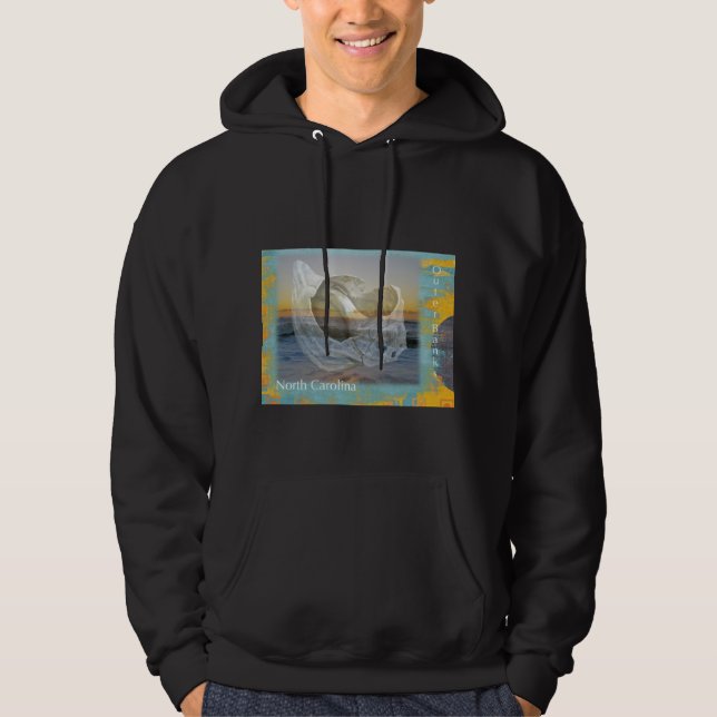 Yttre bankerNorth Carolina snäckskal & surfa Hoodie (Framsida)