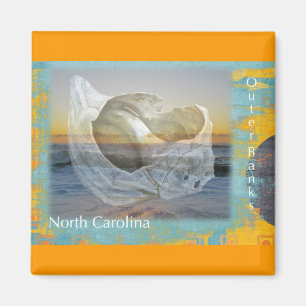 Yttre bankerNorth Carolina snäckskal & surfa Magnet
