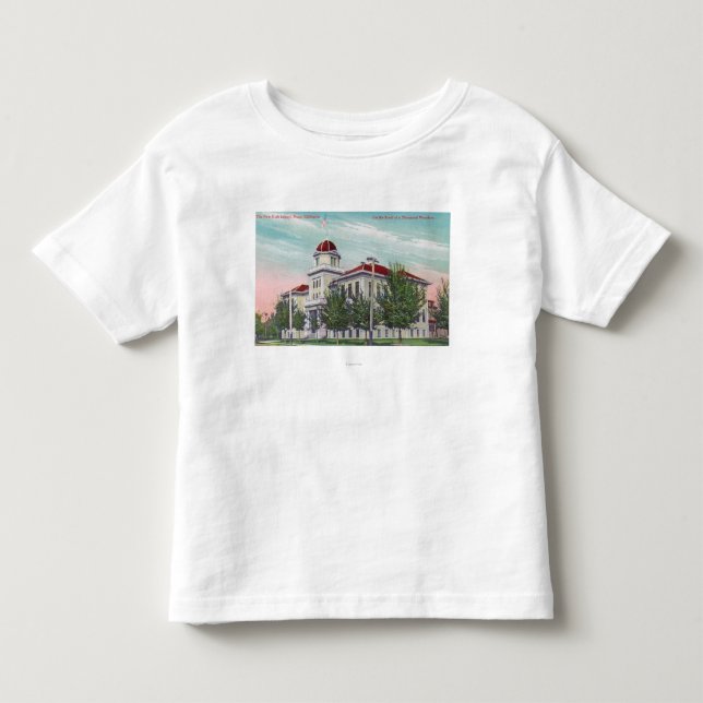 Yttre beskåda av den nya kicken SchoolNapa, CA T-shirt (Framsida)