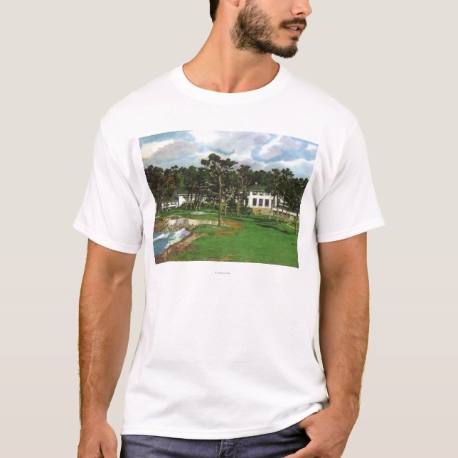 Yttre beskåda av den Pebble Beach logen & T-shirt (Framsida)