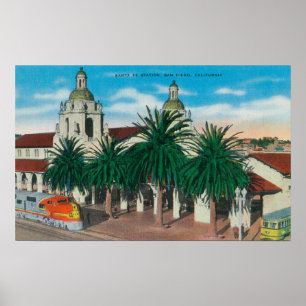Yttre beskåda av den Santa Fe stationen Poster