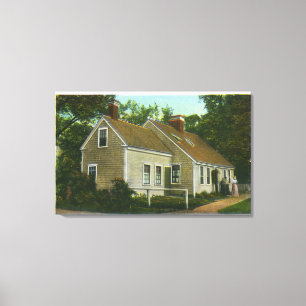 Yttre beskåda av det äldsta huset i Town nr. 2 Canvastryck