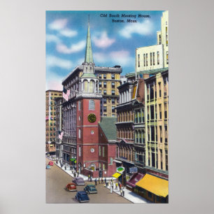 Yttre beskåda av det gammala södra mötet Hall Poster