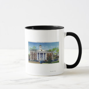 Yttre beskåda av det minnes- stadshuset mugg