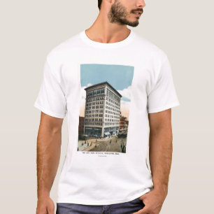 Yttre beskåda av det nytt parkerar byggnad tee shirt