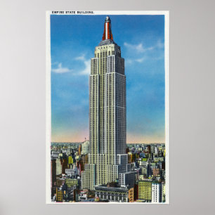 Yttre beskåda av empire state Bldg Poster