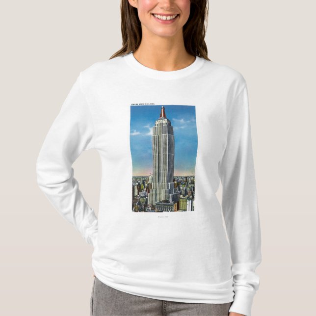 Yttre beskåda av empire state Bldg T Shirt (Framsida)