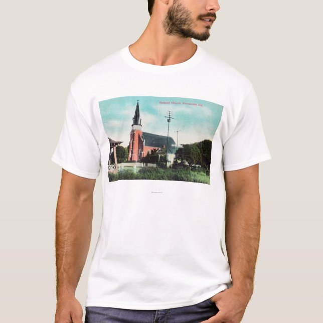 Yttre beskåda av en katolsk kyrka tee shirt (Framsida)