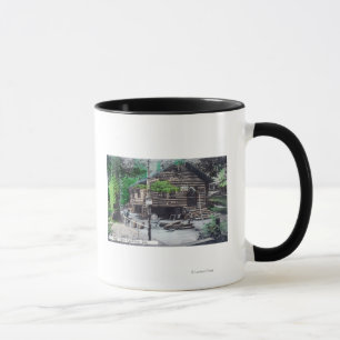 Yttre beskåda av en logga CabinCazadero, CA Mugg