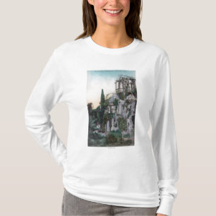 Yttre beskåda av en pittoresk uppehåll tee shirt
