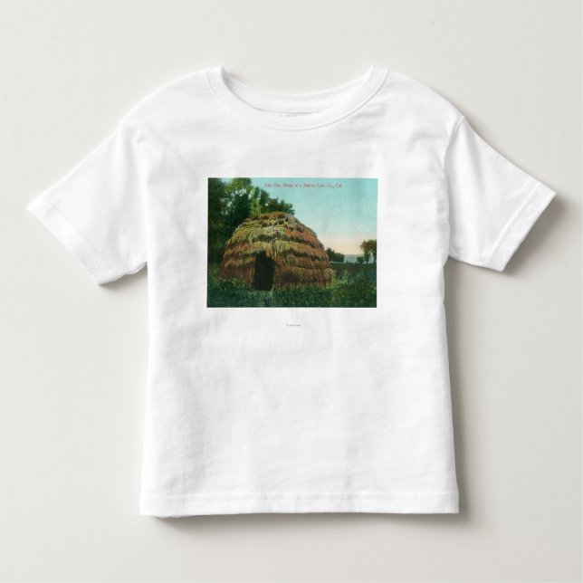 Yttre beskåda av ett Tule HutLake län, CA T Shirt (Framsida)
