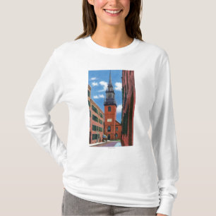 Yttre beskåda av gammal nordkyrka t shirt