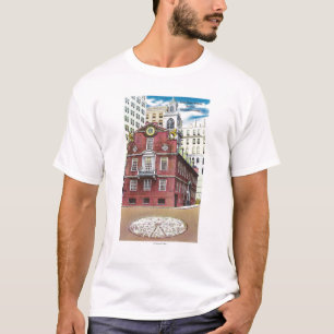 Yttre beskåda av gammalt påstår huset tee shirt