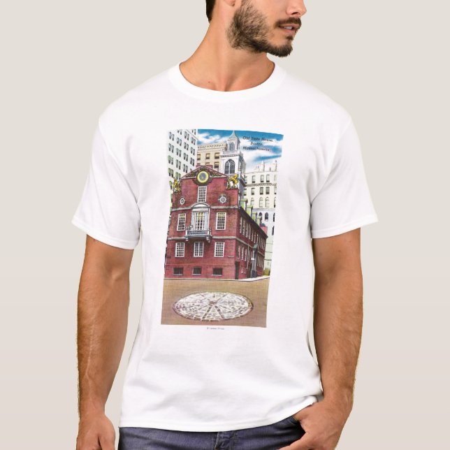 Yttre beskåda av gammalt påstår huset tee shirt (Framsida)
