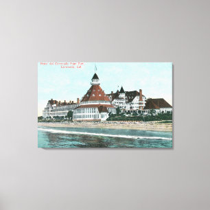 Yttre beskåda av hotelldel Coronado från pir Canvastryck