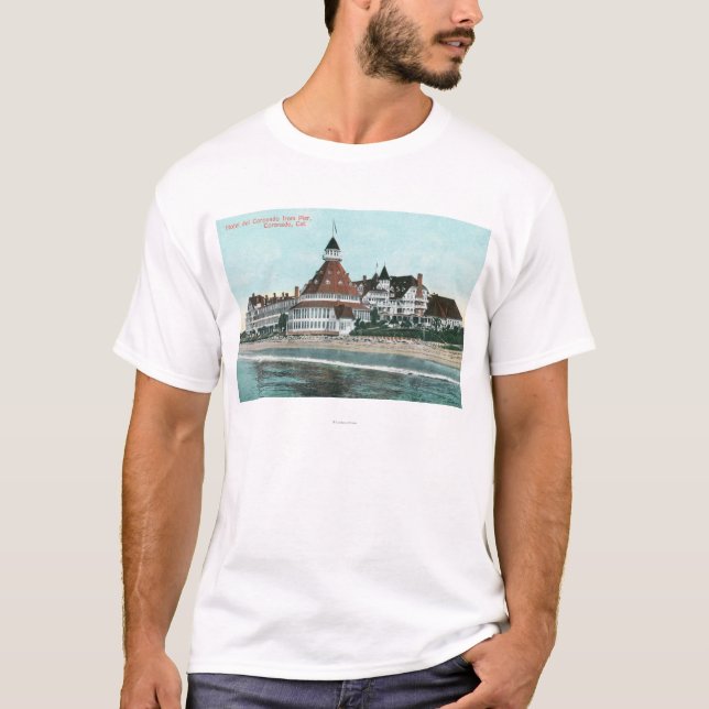 Yttre beskåda av hotelldel Coronado från pir T Shirt (Framsida)