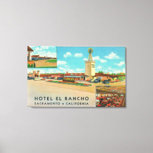 Yttre beskåda av hotellet el Rancho Canvastryck