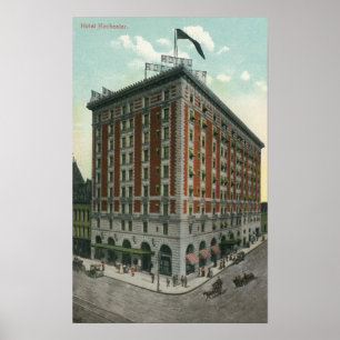 Yttre beskåda av hotellet Rochester Poster
