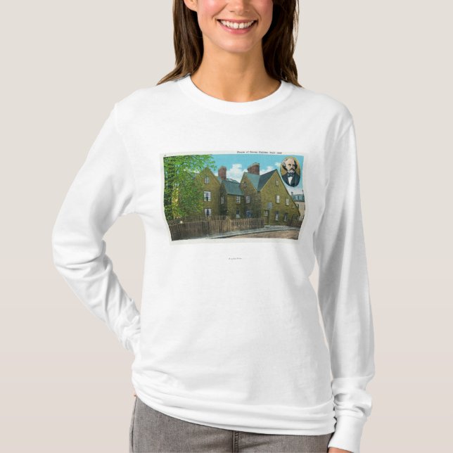 Yttre beskåda av huset av sju gavlar nr. 2 tee shirt (Framsida)