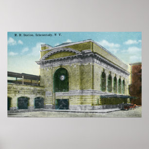 Yttre beskåda av järnvägstationen poster