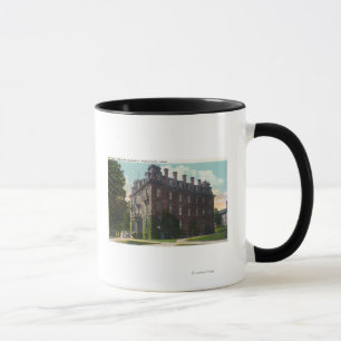 Yttre beskåda av Judd Hall, Wesleyan universitete Mugg