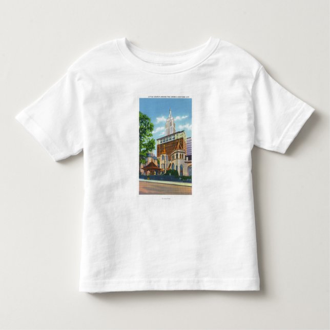 Yttre beskåda av lite kyrka runt om t shirt (Framsida)