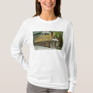 Yttre beskåda av loggar kabinsodavattenarbeten, tee shirt