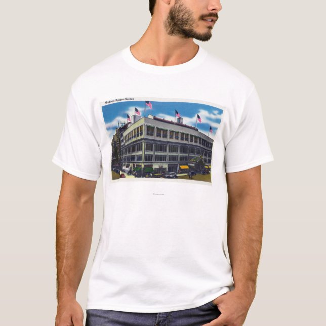 Yttre beskåda av Madison kvadrerar trädgården T-shirt (Framsida)