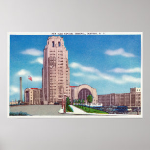 Yttre beskåda av NY-centralen slutlig Bldg Poster