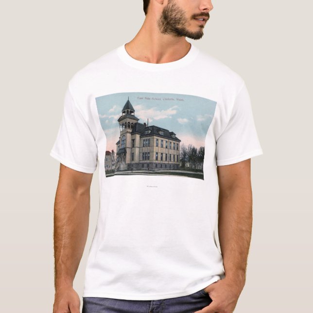 Yttre beskåda av östlig sida skolar Bldg T-shirt (Framsida)
