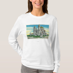 Yttre beskåda av relikskrinen av vår dam av t-shirt
