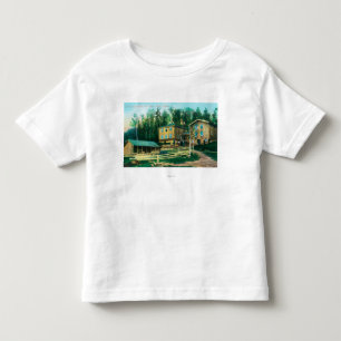 Yttre beskåda av School huset och posta - kontore Tee Shirt