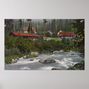 Yttre beskåda av Shasta RetreatMt. Shasta CA Poster