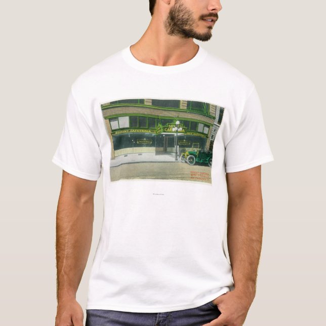 Yttre beskåda av solnedgångkafeterian t-shirt (Framsida)