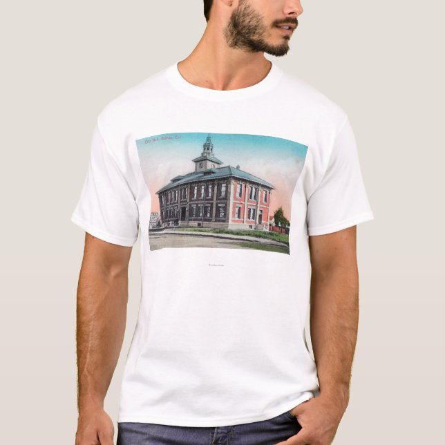 Yttre beskåda av staden HallSalinas, CA T-shirt (Framsida)
