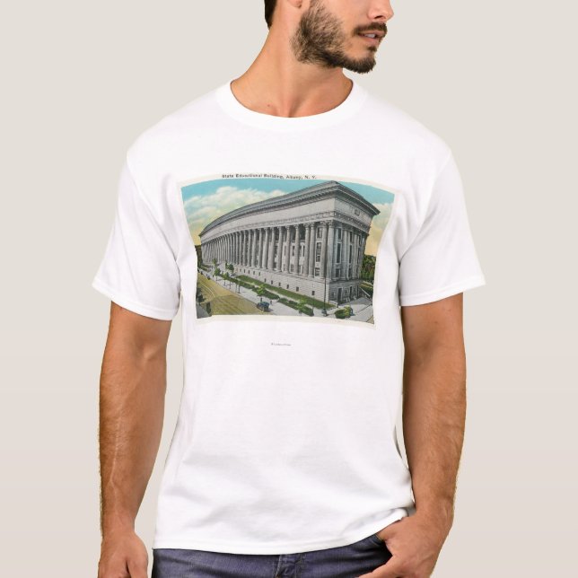 Yttre beskåda av statlig bilda byggnad t-shirt (Framsida)