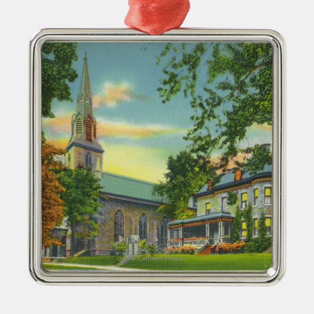 Yttre beskåda av Sts Mary domkyrka Julgransprydnad Metall (Framsidan)