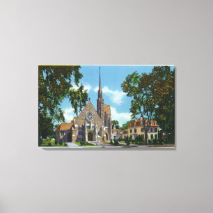 Yttre beskåda av Sts Mary kyrka och prästgård Canvastryck