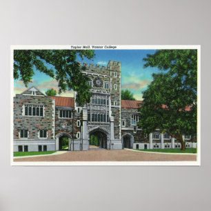 Yttre beskåda av Taylor Hall, den Vassar högskol Poster