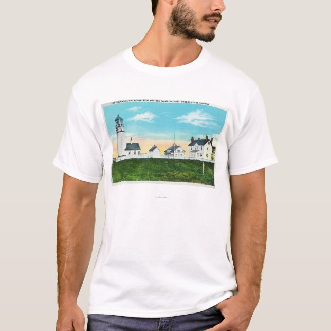 Yttre beskåda av udd Blanco LighthouseCoast Tee Shirt (Framsida)