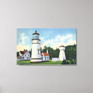 Yttre beskåda av Umpquaen LighthouseCoast Canvastryck