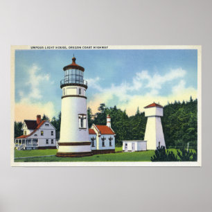 Yttre beskåda av Umpquaen LighthouseCoast Poster